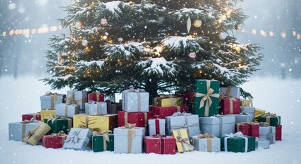 christmas tree and gifts