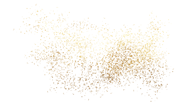 luxurious golden foil stain sparkle  on  transparent background