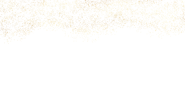 luxurious golden foil stain sparkle border on  transparent background