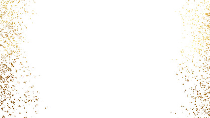 golden  glitter particle sparkle border on transparent background 