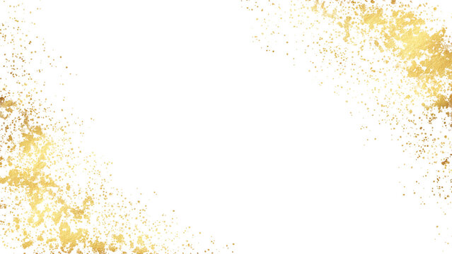 gold sparkle border on transparent background