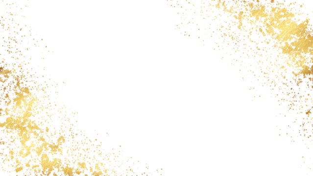 gold sparkle border on transparent background