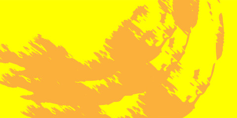 Brush stroke vector. Painted curves, isolated on yellow background. Grunge textured design elements