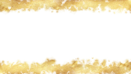 luxurious golden foil stain sparkle border on  transparent background,