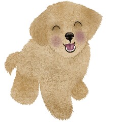 Cute funny dog ​​on a white background, hand drawn