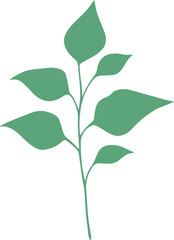 vector style autumn tree branch with leaves 