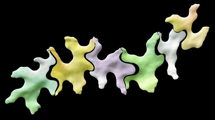 Obraz premium Abstract Colorful Shapes Design with Soft Textures on Black Background