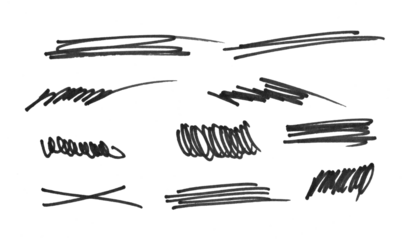 Marker scribble line set