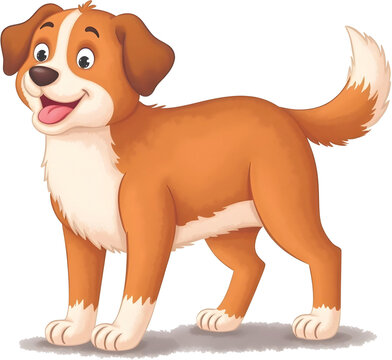 Happy Brown Dog Standing Cheerfully
