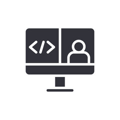 Computer Display With Code and Video Call Icon