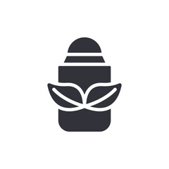 Cosmetic Product Icon With Leaves For Beauty Treatment