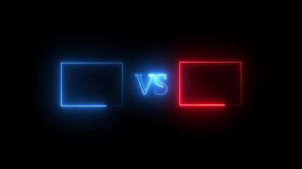 Versus Animation, rectangle and Vs text neon Animation, versus match Animation. VS versus bars neon animated versus vs bars neon line animation. - Powered by Adobe