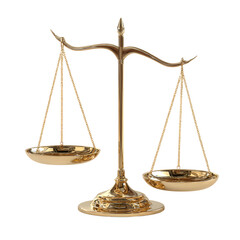 Golden Law Balance Scales 3D Render with Reflection - Professional Legal Concept