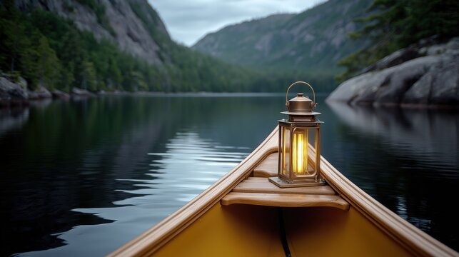 Serene lake landscape with a boat on calm water surrounded by mountains and lush greenery highlighting outdoor adventure nature and peaceful travel scenery
