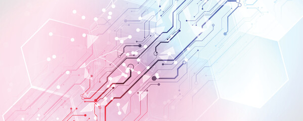 Abstract geometric circuit technology and science concept background