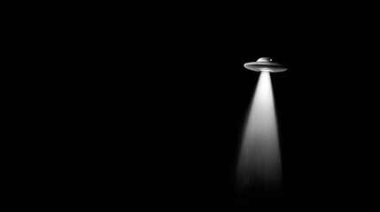 Mysterious Light Beam Emanating From Unidentified Flying Object Against a Dark Background.