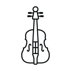 Cello icon for minimalist music and orchestra design themes.