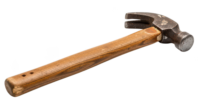 Used Claw Hammer Isolated On Black Background
