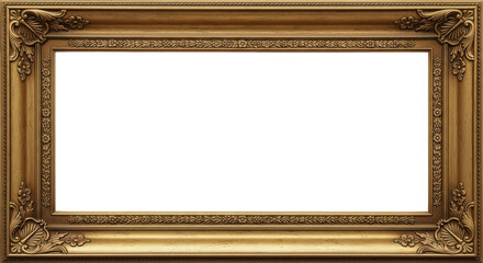 Elegant Ornate Gold Frame With Intricate Carvings And Black Space