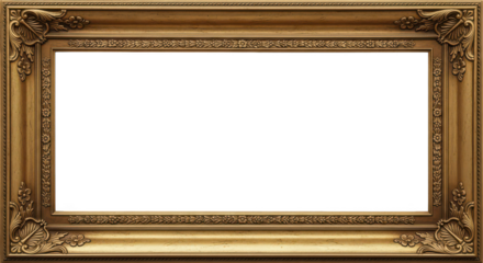 Elegant Ornate Gold Frame With Intricate Carvings And Black Space
