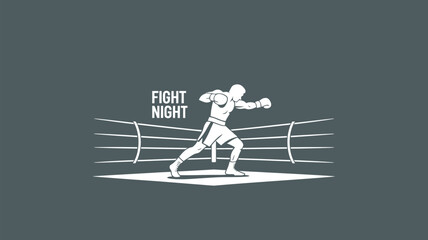 Exciting fight night boxing match illustration, perfect for sports promotions and event posters, capturing the intensity of the ring