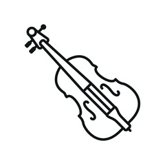 Cello icon for simple musical instrument and performance visuals.
