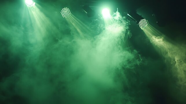 Misty concert environment with bright lights high resolution picture