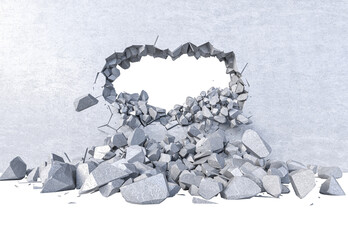 Breaking Through: A visual metaphor of transformation, revealing a space beyond, symbolized by the jagged aftermath of a hole in a textured surface.