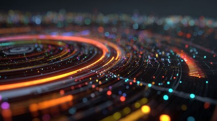 Data horizons: exploring analytics with holograms. Ai interface. Innovation aglow: holographic charts in futuristic design. Intelligent grid. Smart grid.