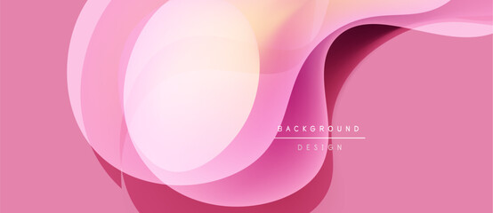 Pink abstract waves create flowing background. Soft gradients, modern design elements present. Minimalist aesthetic, subtle text overlay visible.