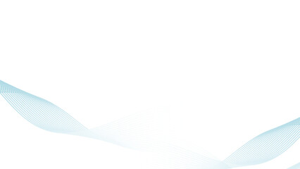 Abstract Blue Wave Lines on White Background. Futuristic Technology Concept