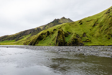 mountains and river in Iceland