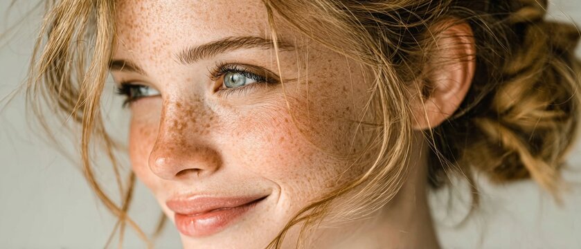 Vibrant spirits: the living art of joy and confidence. Futuristic design. Joyful elegance of a 35+ blonde woman on a pristine white canvas. Abstract neon. Minimal layout.