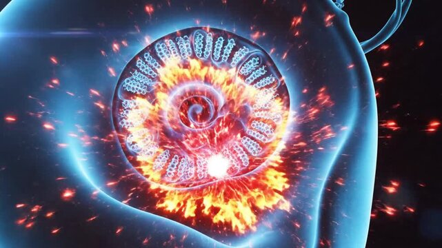 Cochlea Damage Animation Inner Ear Trauma and Hearing Loss Visualization