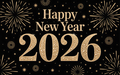 A Digital Poster For New Year's 2026 With A Sleek And Futuristic Design