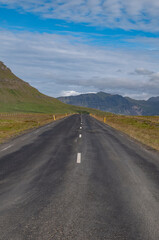 motorway in landscapes of Iceland