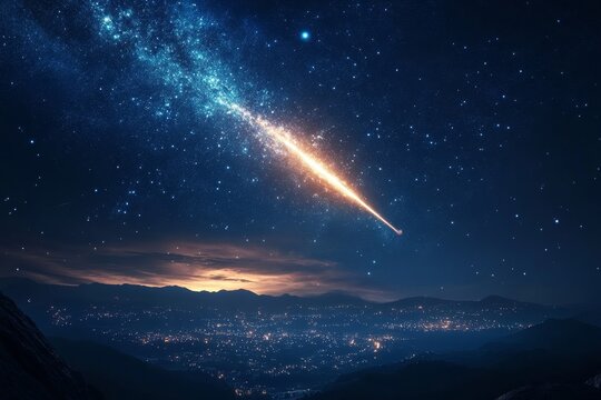 Space, planets, and asteroids in the night sky, representing a futuristic view of the solar system and galaxy. A cosmic visual for astronomy and space exploration themes, Generative AI