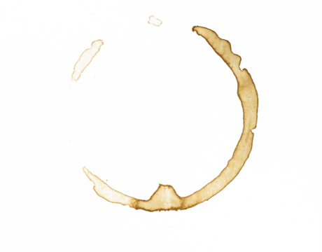 Coffee stains on transparent background