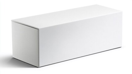 Simple White Rectangular Box on a White for Packaging Mockups and Product Presentation Visuals