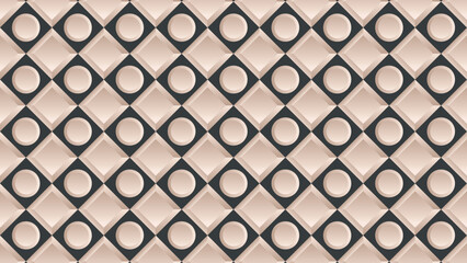 Fototapeta premium 3d square and circles shape. Geometric vector, circles and square with 3d style. For wallpaper, background, poster, leaflet, banner and template design.