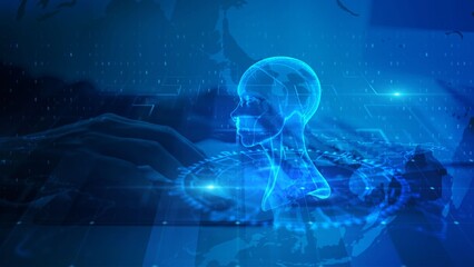 Futuristic Digital Concept Featuring Artificial Intelligence and Technology