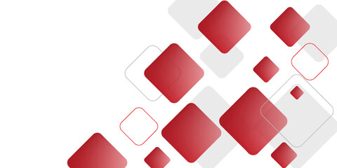 White background with abstract red grey square decoration. Vector illustration for modern presentation background, brochure design, business card background, website slider, landing page