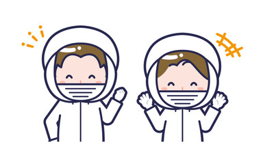 衛生服／2人組／男女 02