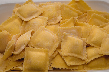 Italian Filled Ravioli Pasta Before Cooking