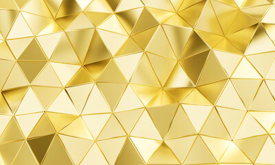 Golden Geometric Abundance: A captivating display of abstract geometric forms, meticulously arranged in a mesmerizing pattern. It exudes a sense of sophistication and refined elegance.