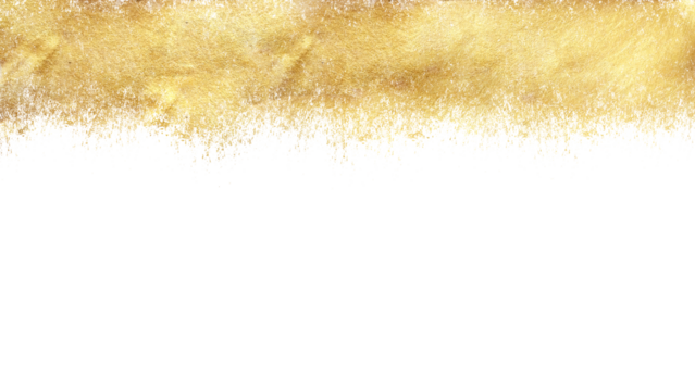 luxurious golden foil stain sparkle border on  transparent background,