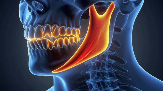 Human Masseter Muscle Anatomy Animation Jaw Teeth and Skeletal System Visualization