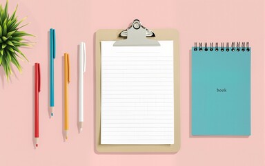 Creative School Supplies and Notebook. High quality