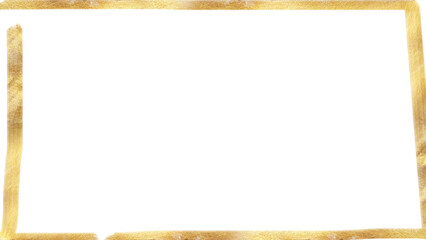 golden  glitter particle sparkle border on transparent background 
