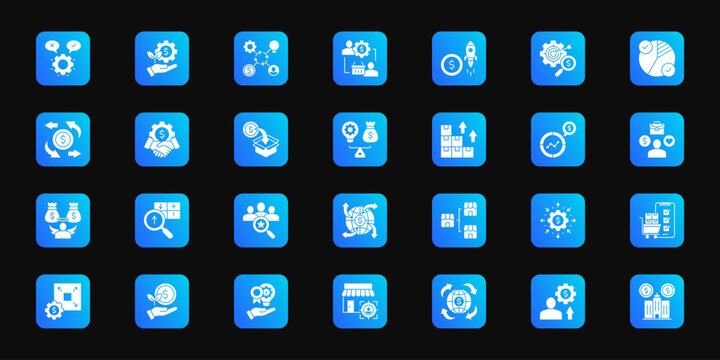 Personal growth strategies Cohesive set of minimalist vector icons representing key ideas with visual clarity